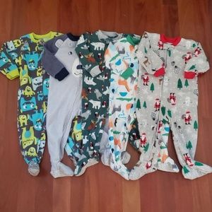 BUNDLE of Carter's Fleece Footie Pajamas 18m